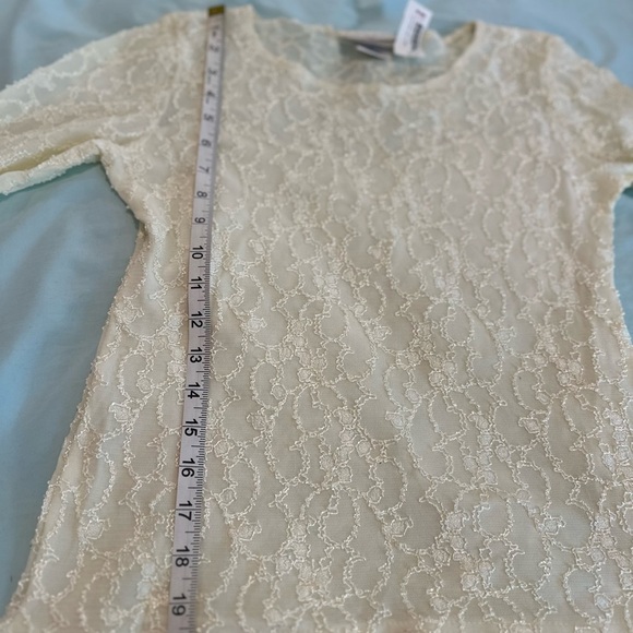 NWT Women’s Small Coldwater Creek Lace Sweetheart Neckline Long Sleeve Blouse. - Picture 6 of 10